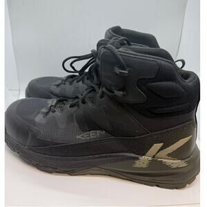KEEN CSA Targhee Blur Waterproof Work Boot Men's US 12D Black Lace-Up Carbon Toe
